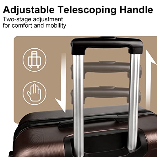 3 Piece Hardshell Expandable ABS Luggage Set with Spinner Wheels and TSA Lock 20in/24in/28in Cement Grey S213209