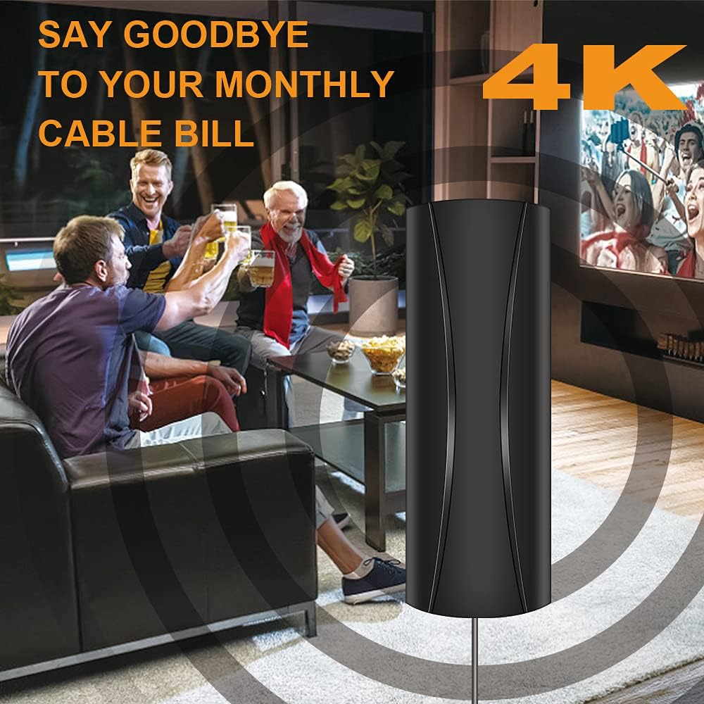 High Gain Digital TV Antenna 420 Miles Range Indoor Outdoor 4K 1080p C326766
