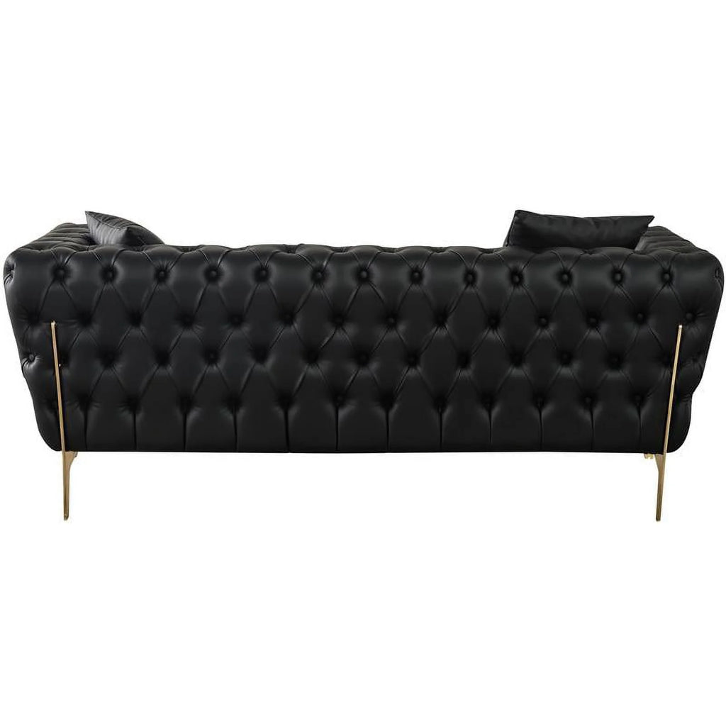 Black Vegan Leather Loveseat J879854