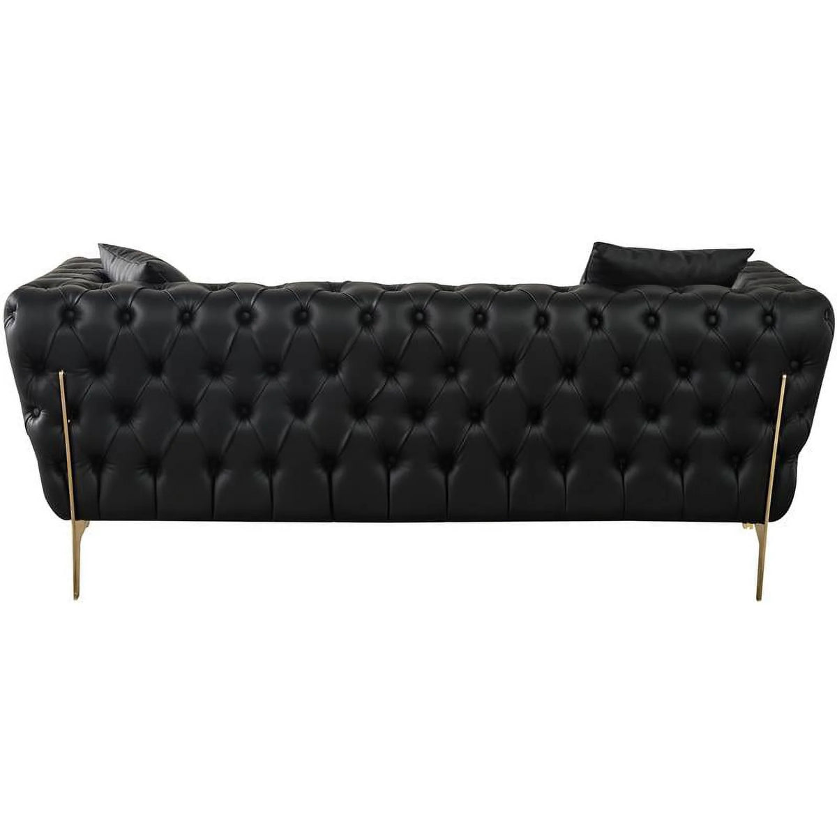 Black Vegan Leather Loveseat J879854