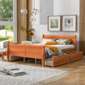 Queen Size Wood Platform Bed Frame with 4 Storage Drawers W961057