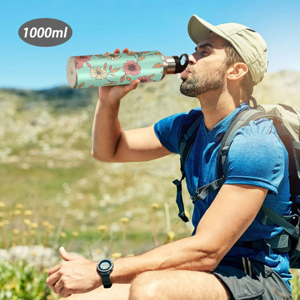 20 oz Insulated Stainless Steel Water Bottle with Straw Lid V668