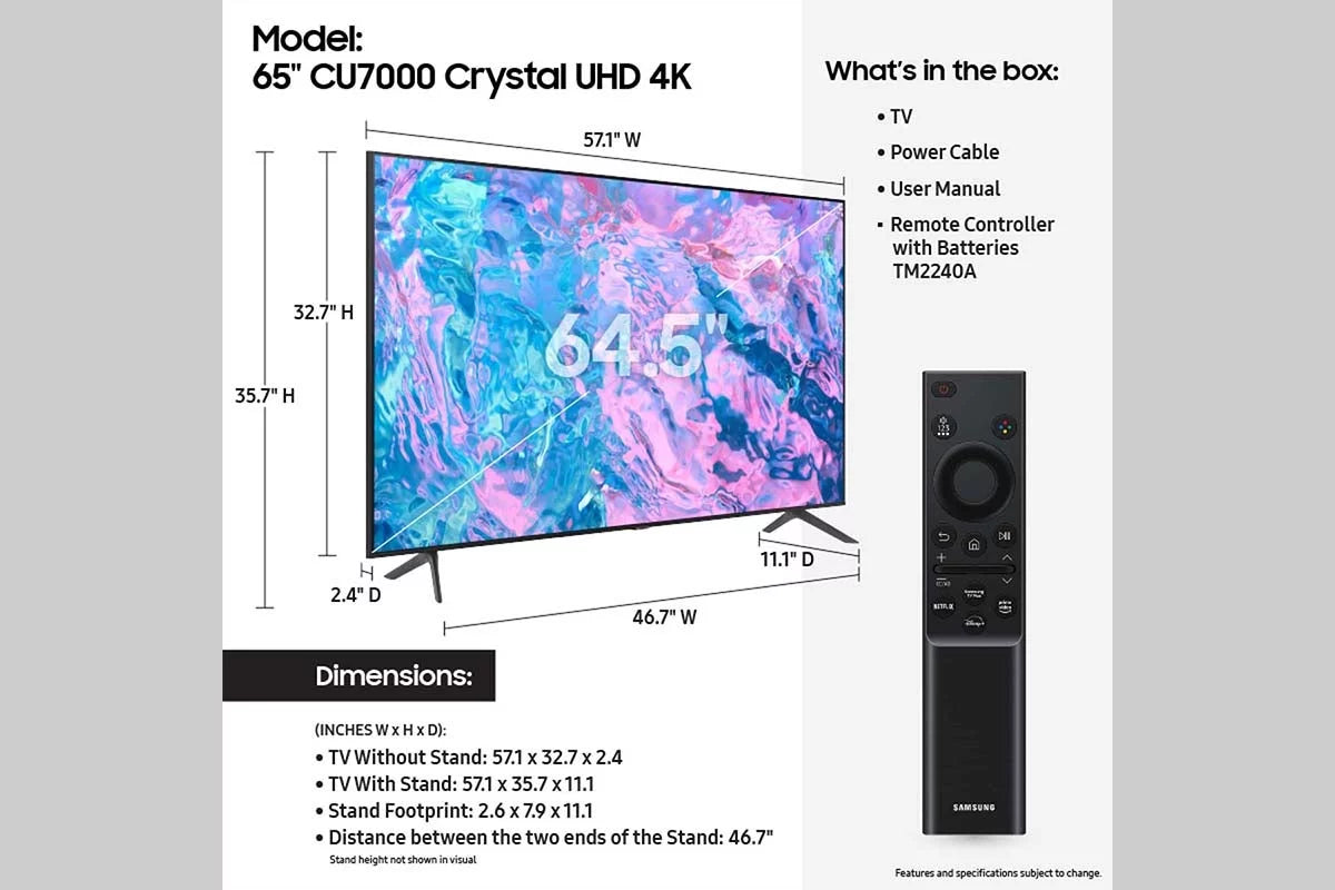 65 Class Crystal UHD 4K Smart TV N3392