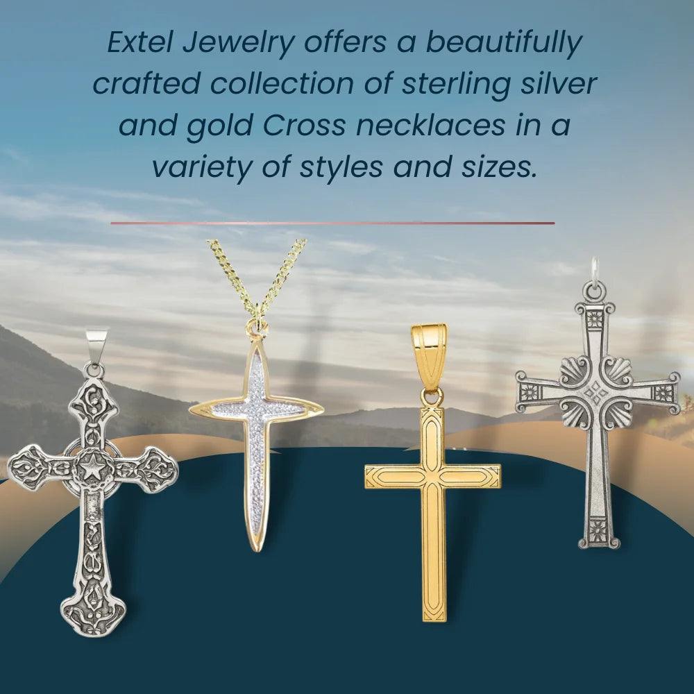 White Gold Latin Cross Pendant T383288
