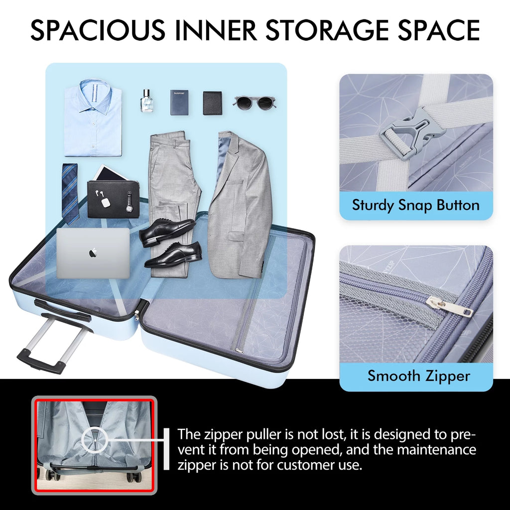 3PCS Lightweight Hardside Luggage Set with TSA Lock X61683