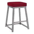 Red Bonded Leather Counter Height Barstool U94402