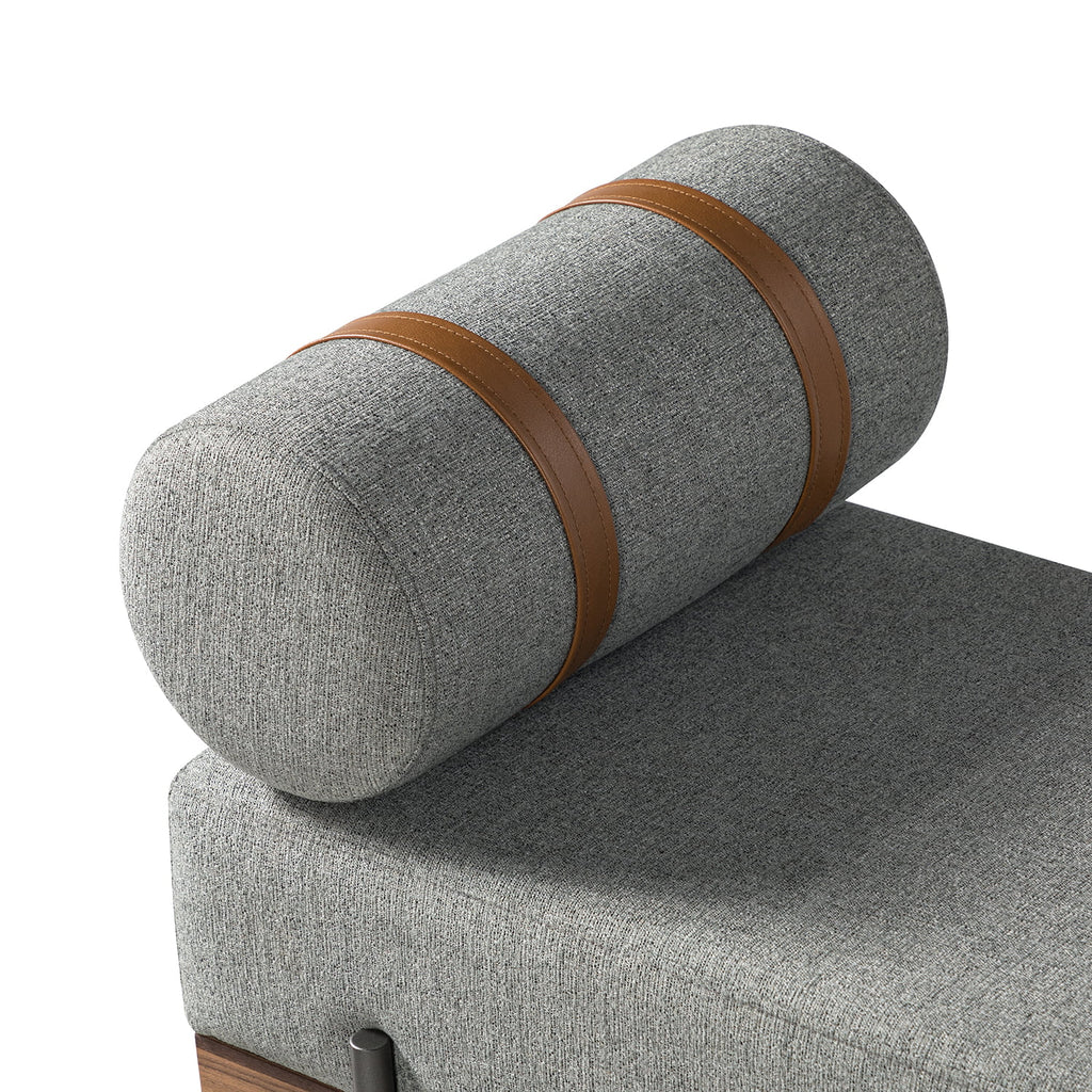 Grey Bedroom Bench with One Pillow I79983