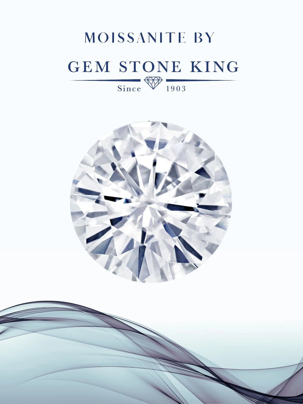 10K White Gold Blue Created Sapphire White Moissanite 3 Stone Engagement Ring H480346