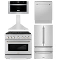 36 in. Gas Range, Range Hood, Microwave Drawer, Dishwasher, Refrigerator J203801