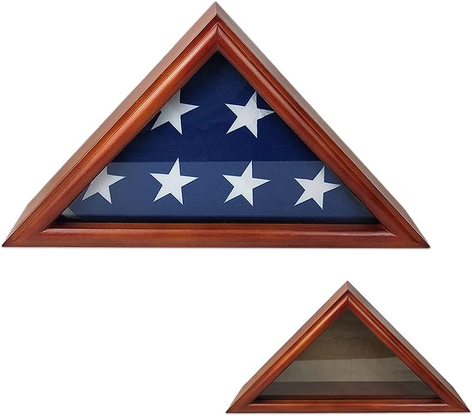 Mahogany Finish Wooden Flag Display Case G57968