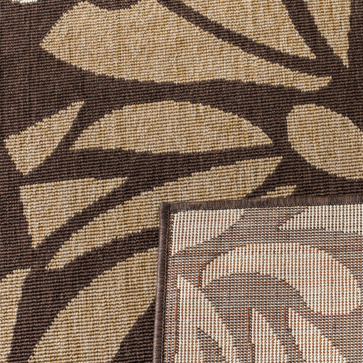 Chocolate Terracotta Floral Indoor/Outdoor Area Rug D15569