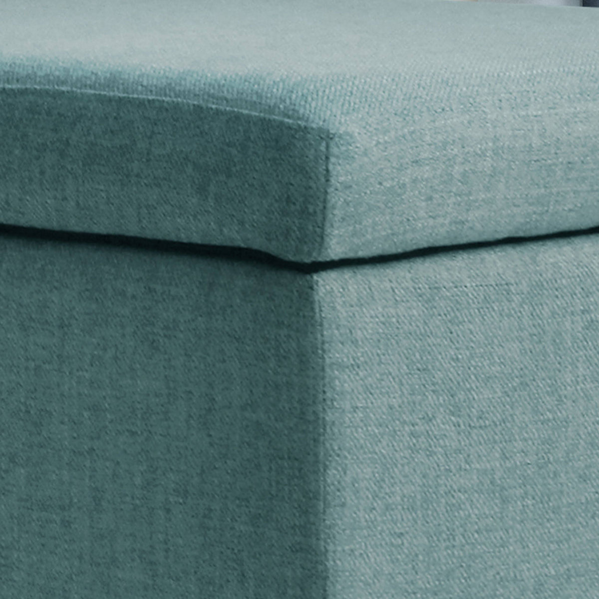 Blue Fabric File Storage Ottoman E634908