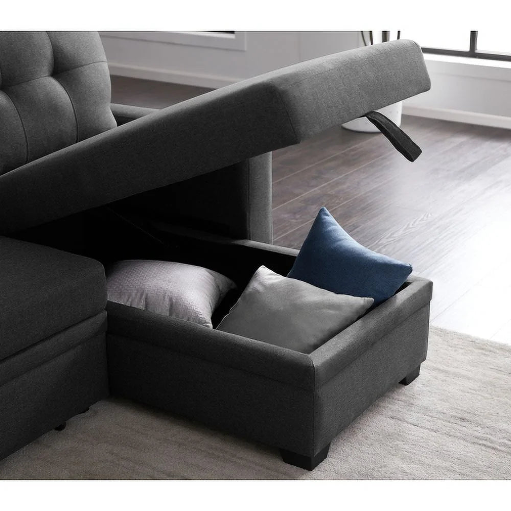 Upholstered Pull out Sectional Sofa with Chaise W336633