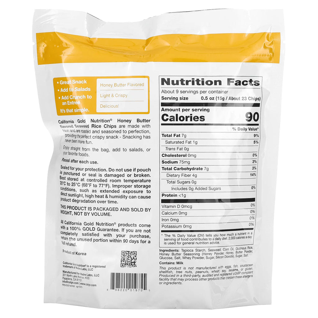 Seaweed Rice Chips Honey Butter 5 oz Pack of 3 A228