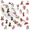 Christmas Dog Sticker Rolls 1000Pcs Vinyl Stickers A829
