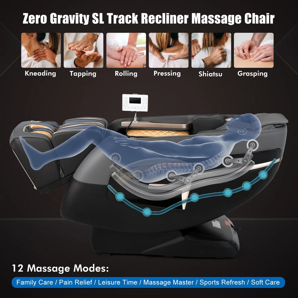 Full Body SL Track Zero Gravity Massage Chair Recliner with 12 Modes V21744