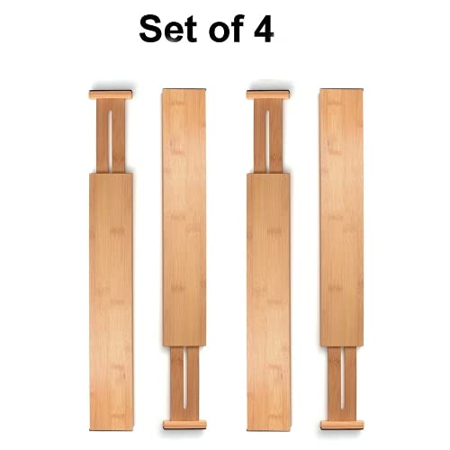 Bamboo Drawer Dividers Set of 4 Adjustable 13"-17" Y8653