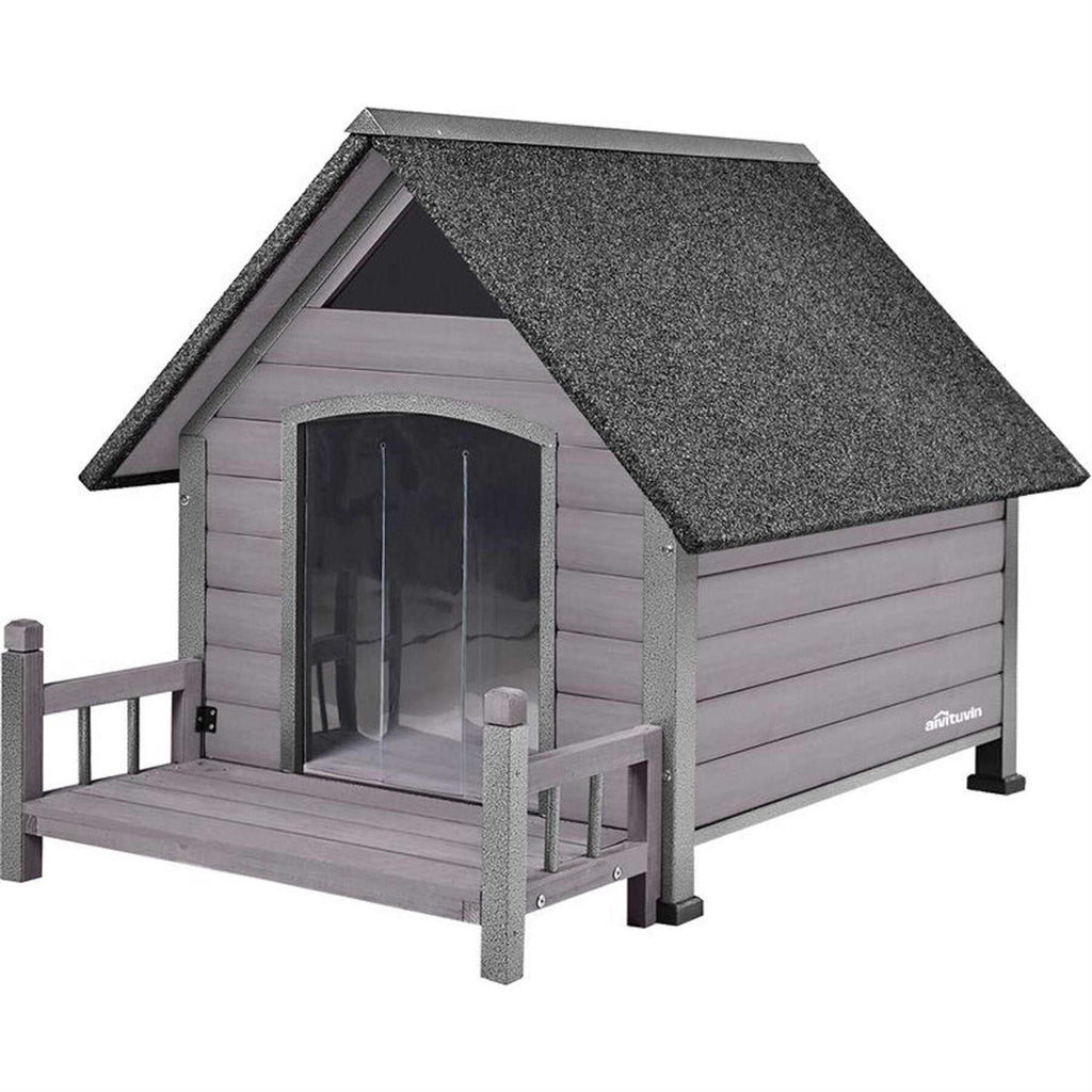 Outdoor Dog House with Porch Iron Frame O1043