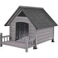Outdoor Dog House with Porch Iron Frame O1043
