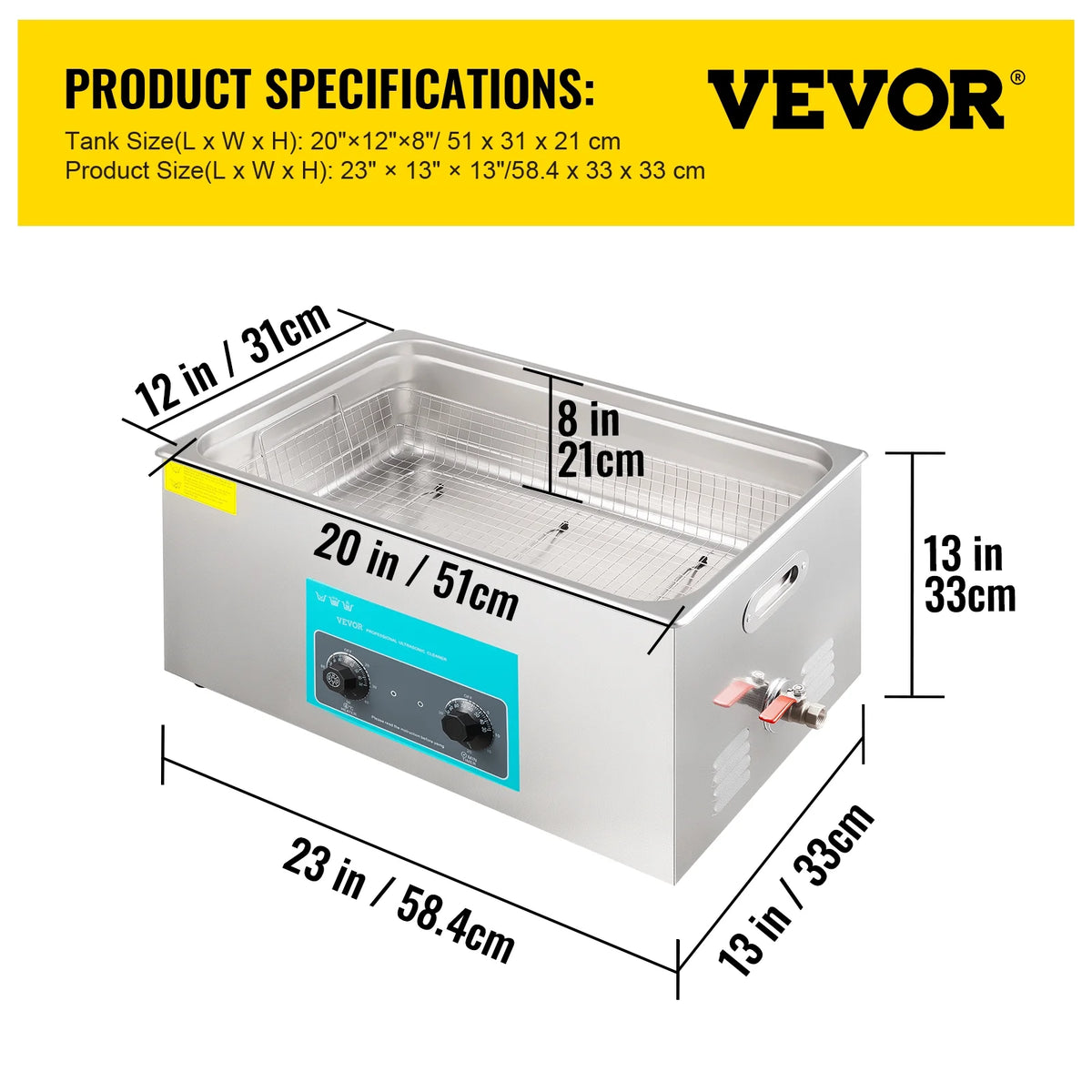 30L Ultrasonic Cleaner 304 Stainless Steel with Heater Timer G41657