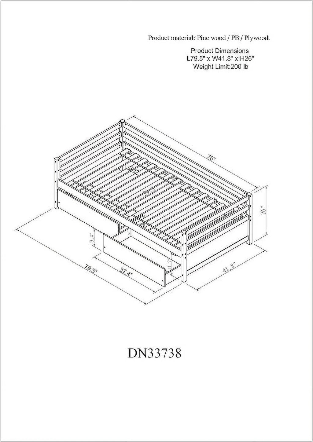 Twin Upholstered Daybed with Storage, Linen Button-Tufted, Double Drawers, Wood Slats, Beige Z196