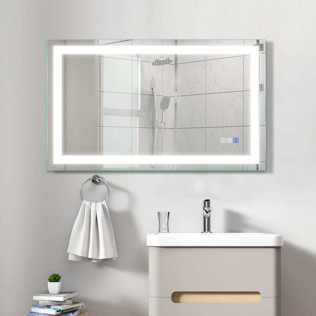 40×24 Inch LED Anti-Fog Dimmable Bathroom Mirror S4890