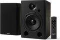 75-Watt Powered Bookshelf Speakers with Bluetooth, Dark Wood, 1 Pair M828