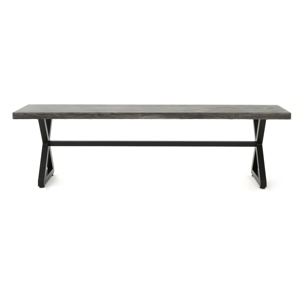 Aluminum Dining Bench with Steel Frame J342