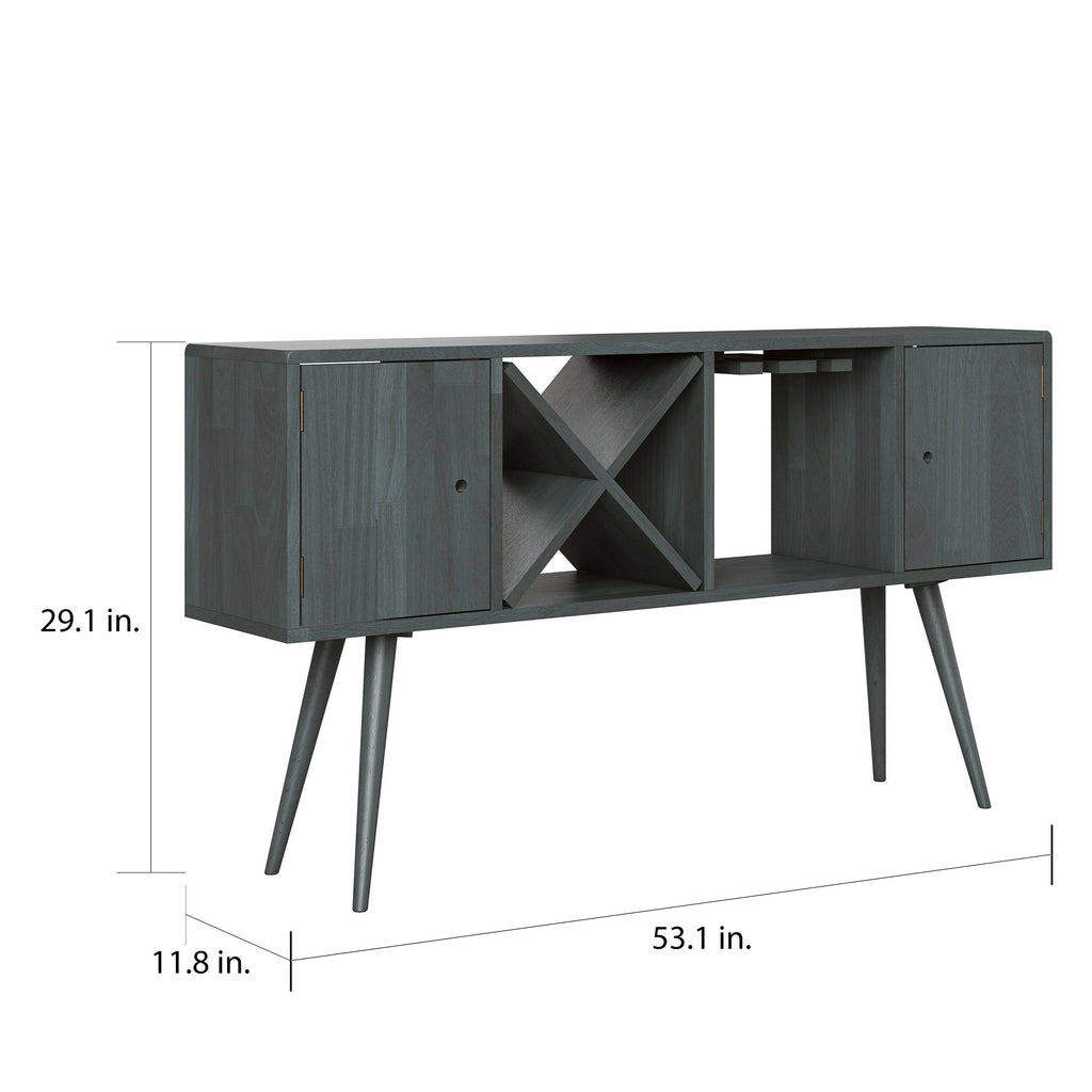 Mid Century Modern Wood Sideboard with Doors J33896