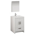 Glossy White Free Standing Bathroom Cabinet with Integrated Sink B18234