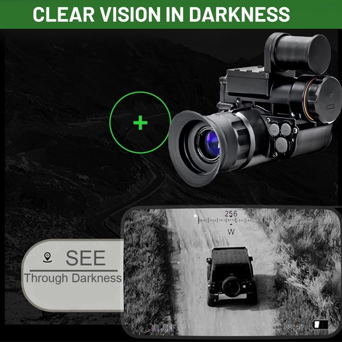 Night Vision Monocular with Helmet Mount, Infrared Camcorder L421662