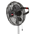 18 inch Black Outdoor Wall Mounted Fan with Misting Kit K96288