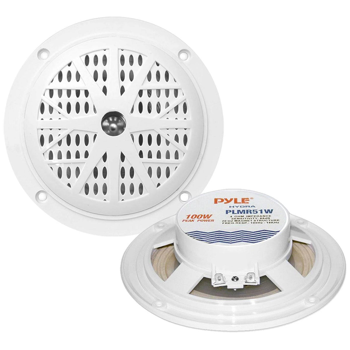 Black 5.25x22 Marine Speakers with Marine Radio P750096