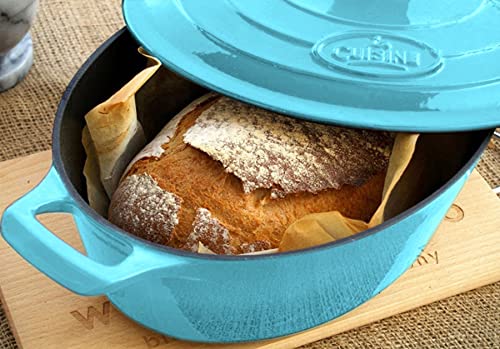 Enameled Cast Iron Covered Oval Dutch Oven Casserole Pot, 6.75 QT C994138