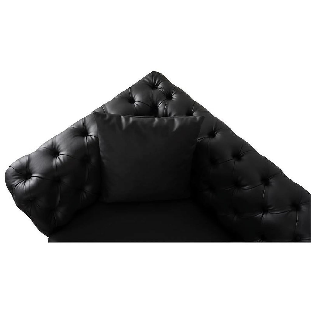 Black Vegan Leather Loveseat J879854