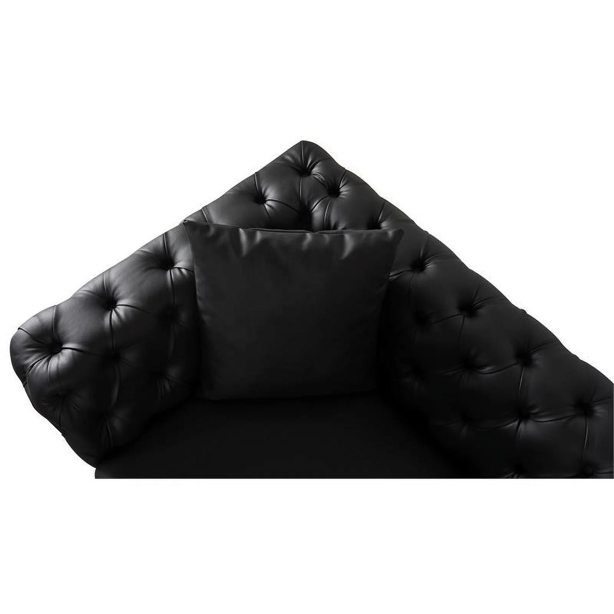 Black Vegan Leather Loveseat J879854
