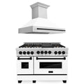 48 In. Dual Fuel Range and Range Hood with White Matte Finish L679261