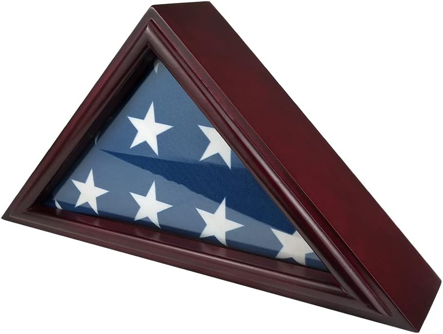 Mahogany Finish Wooden Flag Display Case G57968