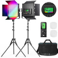 RGB LED Video Light with Wireless Remote, 2 Packs N539724