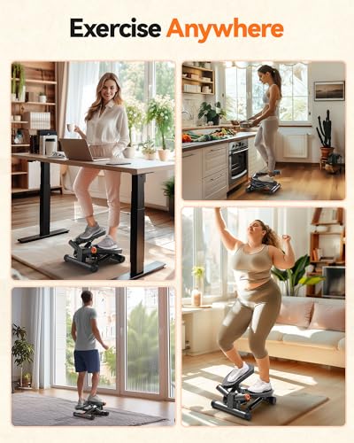 Twist Stepper with Resistance Bands and LCD Monitor Gray C43979
