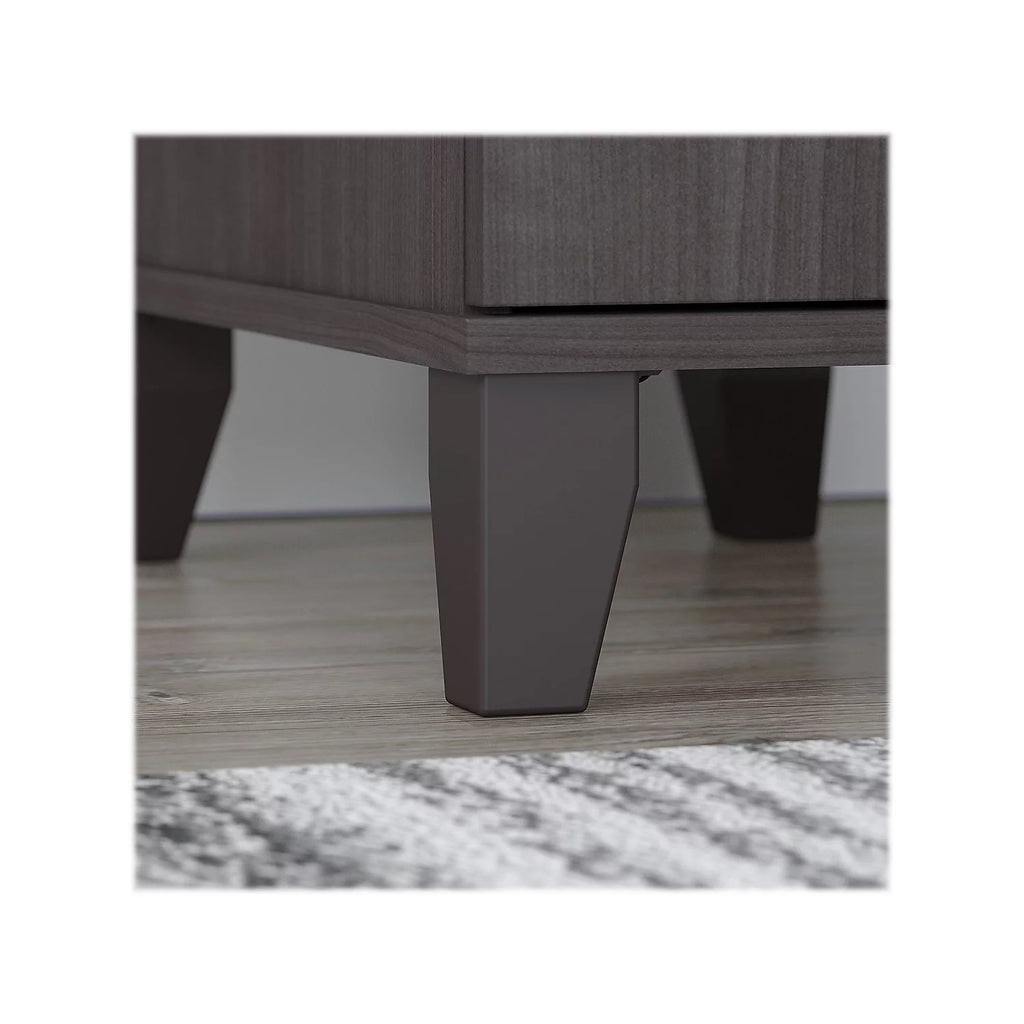 72W Office Desk with Drawers and Hutch in Storm Gray X3856