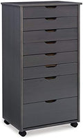 Gray Eight Drawer Wood Rolling Storage Cart Y45749