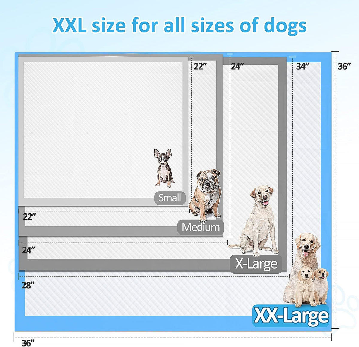 XL 28x34 Disposable Polymer Quick Dry Pet Training Pee Pads C2502