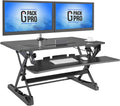 Desktop Standing Desk Converter with Adjustable Height and Removable Keyboard Tray U7483