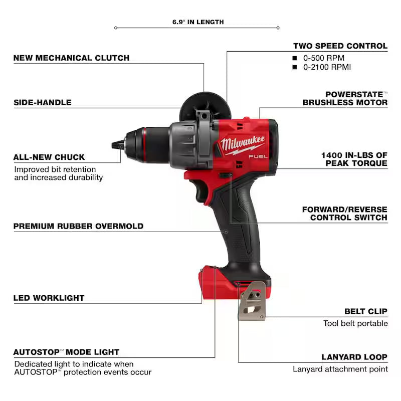 18-Volt Lithium-Ion Brushless Cordless Hammer Drill with Screw Driver Bit Set H8615