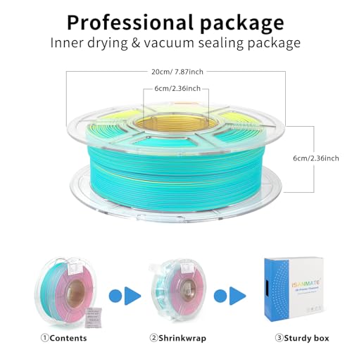 Clear Multicolor PLA 3D Printer Filament 1KG X829523
