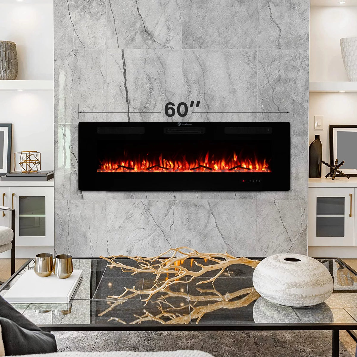 60" Wall Mounted Electric Fireplace W27933