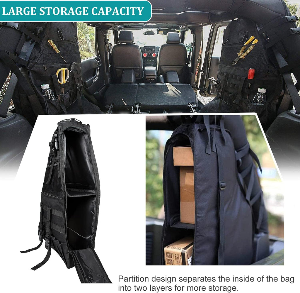 Jeep Wrangler Roll Bar Storage Bag with Multi-Pockets & Cargo Bag Tool Kits L4449