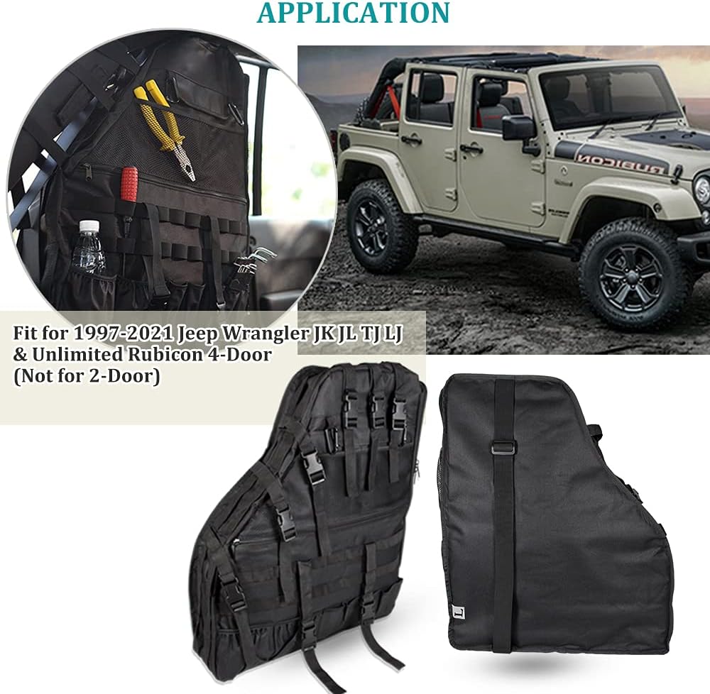 Jeep Wrangler Roll Bar Storage Bag with Multi-Pockets & Cargo Bag Tool Kits L4449