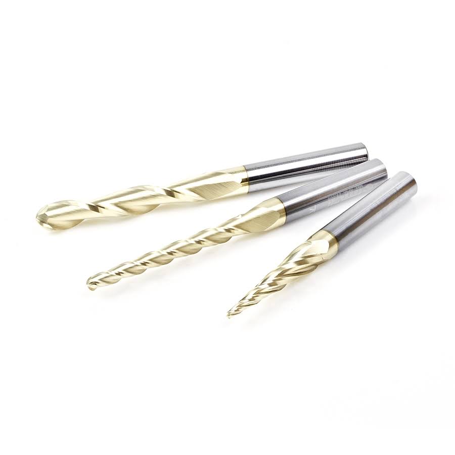 3-Pc CNC 2D/3D Carving Ball Nose Router Bit J7653